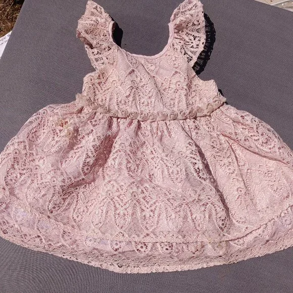 Laura Ashley | Dresses | Laura Ashley Londen Pink Lace Dress 8 Mos |  Poshmark